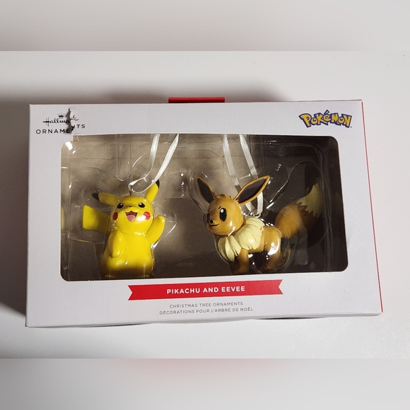Pokemon Pikachu and Eevee Christmas Tree Hallmark Ornaments (set of 2) - Picture 1 of 9
